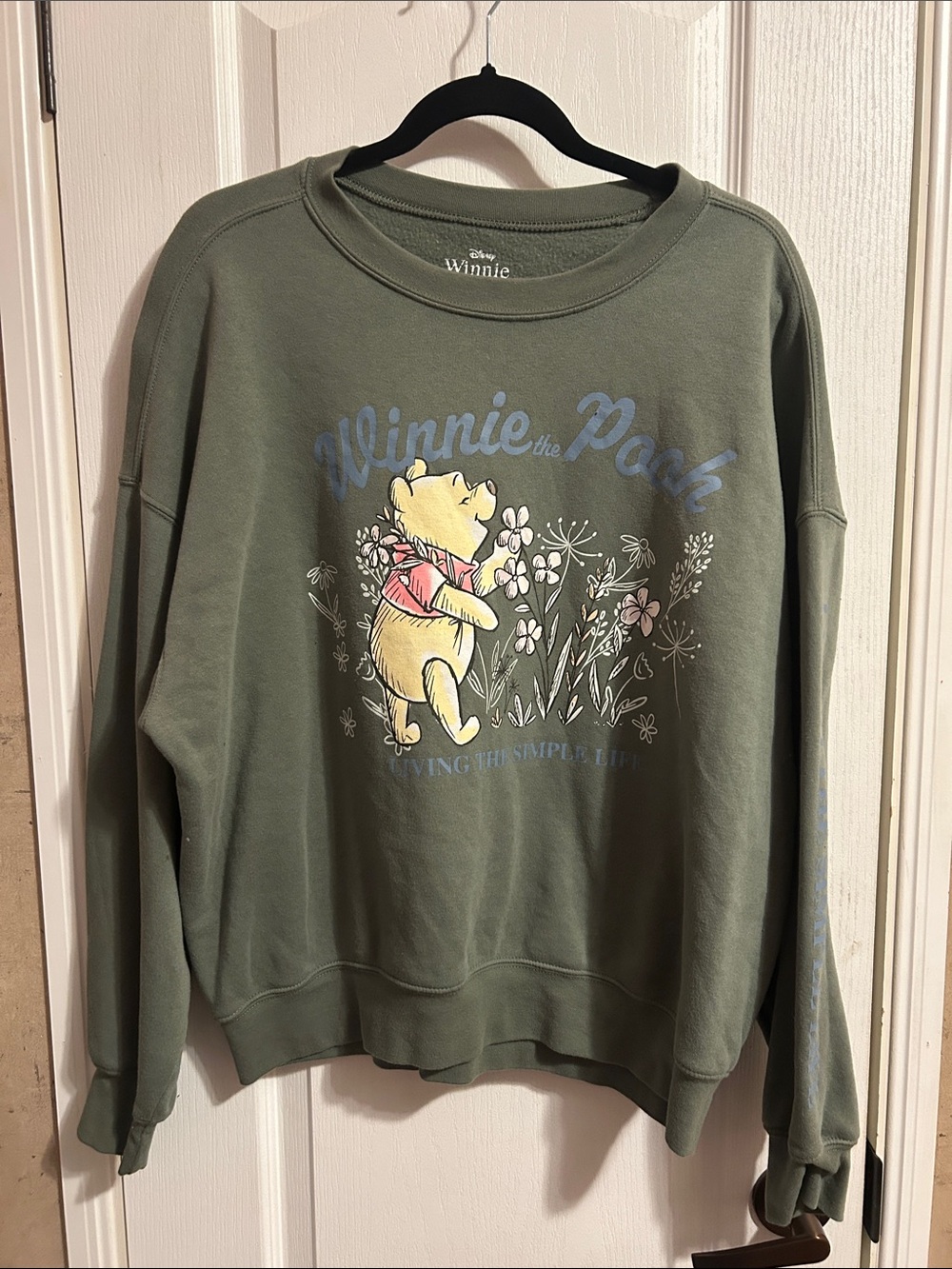Disney Olive Green Winnie the Pooh Graphic Sweatshirt